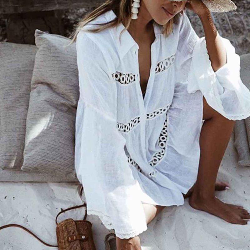 Women Beach Wear Butterfly Sleeve Blouse Fashion Casual Hollow Sunscreen Cover Up Women's Swimwear, White
Women Beach Wear Butterfly Sleeve Blouse Fashion Casual Hollow Sunscreen Cover Up Women's Swimwear, White