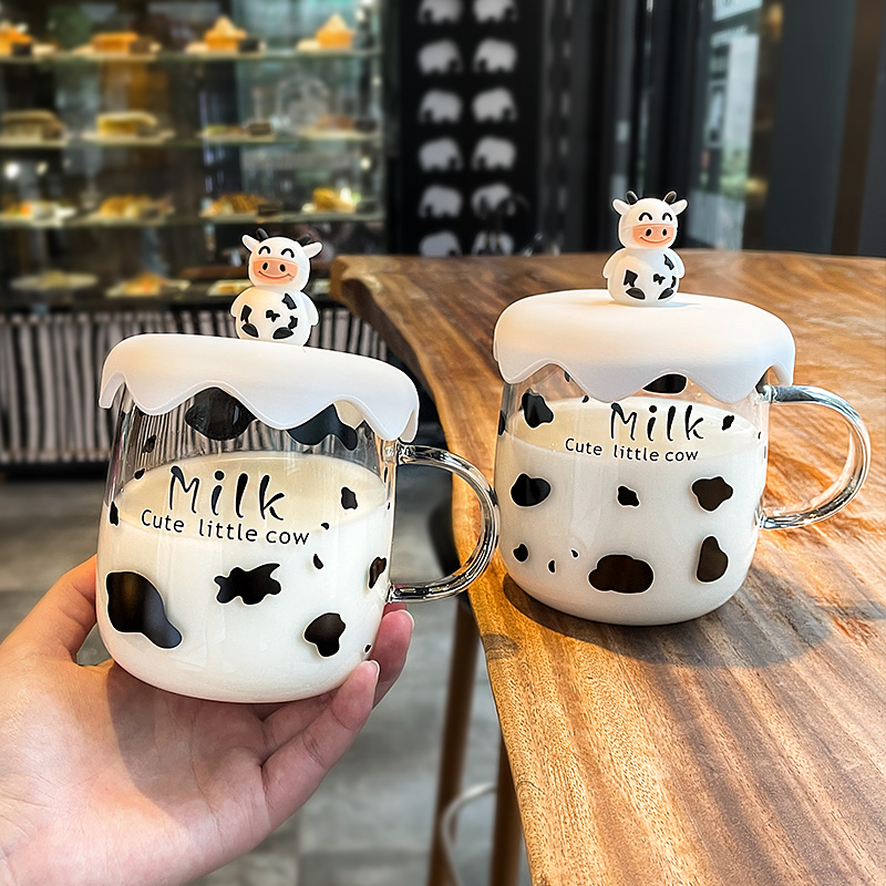 500ml Creative Coffe Cups Milk Holder Mikecrack Cute Cow Milk Mug Animal Juice Lady Valentine's Day Christmas Gift
