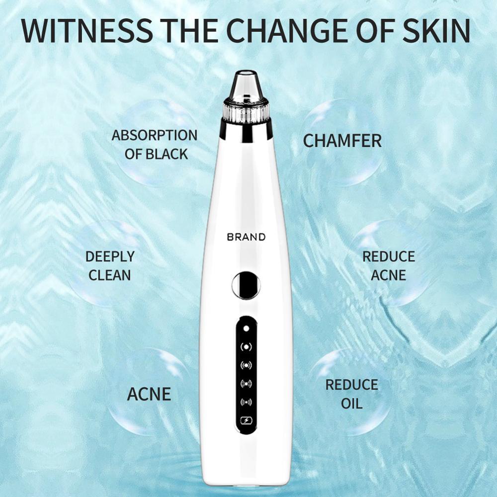 Microdermabrasion Blackhead Remover Face Skin Vacuum Pore Cleaner Suction Acne Pimple Removal Tool + Mini Nano Facial Steamer 210304