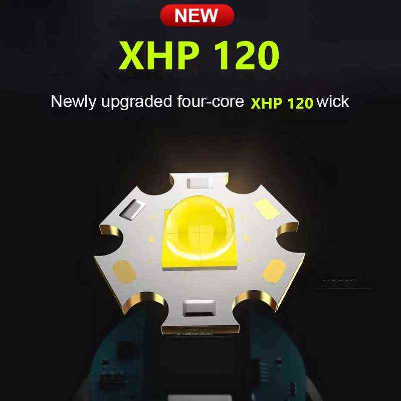 Super 120 Most Powerful Led Flashlight 90 High Power Torch light Rechargeable Tactical flashlight 18650 Usb Camping Lamp 220