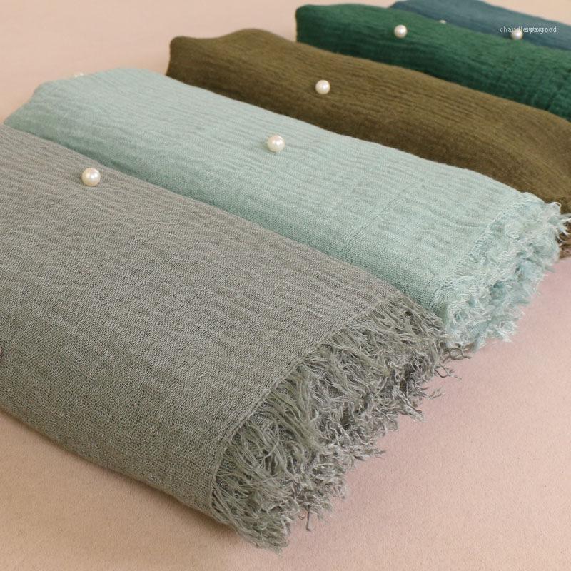 Scarves Linen Crushed Monochromatic Collarette Solid Color Quality Wool Fringed Cotton Yarn Pearl Accessories Scarf YW621
Scarves Linen Crushed Monochromatic Collarette Solid Color Quality Wool Fringed Cotton Yarn Pearl Accessories Scarf YW621