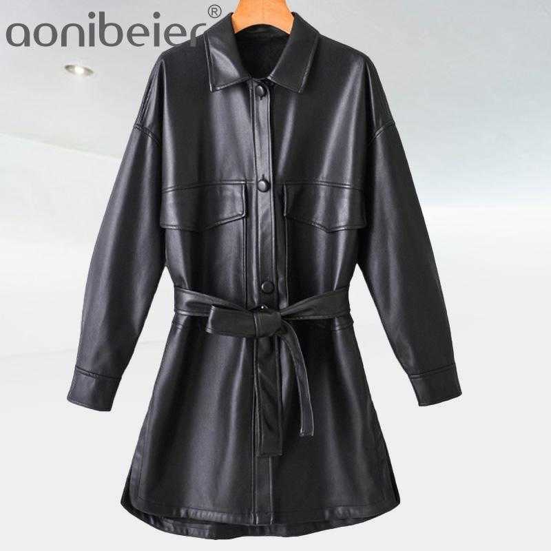 Autumn Winter Women European And American Loose Mid-Length PU Leather Jackets Motorcycle Jacket Windbreaker 210604, Black
Autumn Winter Women European And American Loose Mid-Length PU Leather Jackets Motorcycle Jacket Windbreaker 210604, Black