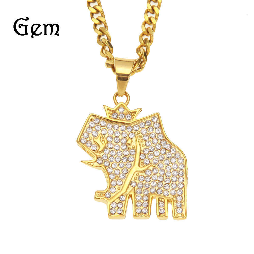 Hiphop stainless steel vacuum plated gold diamond crown Elephant Pendant hiphop elephant Neckla
Hiphop stainless steel vacuum plated gold diamond crown Elephant Pendant hiphop elephant Neckla