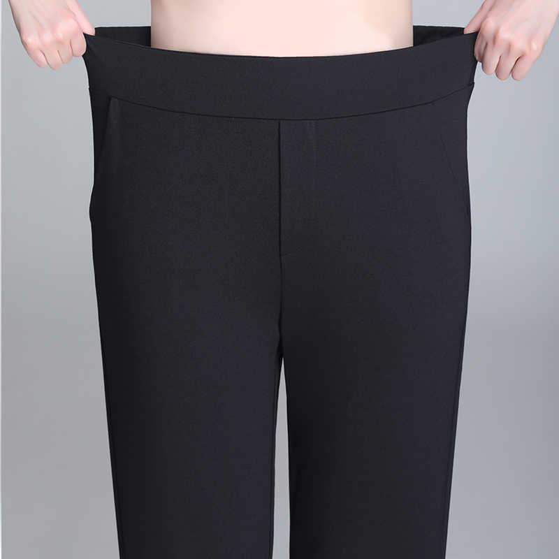 Trousers Women Ankle-length Capris Female Leggings Pantalon Femme Workwear Slim High Waist Elastic Casual Woman Pants 210608