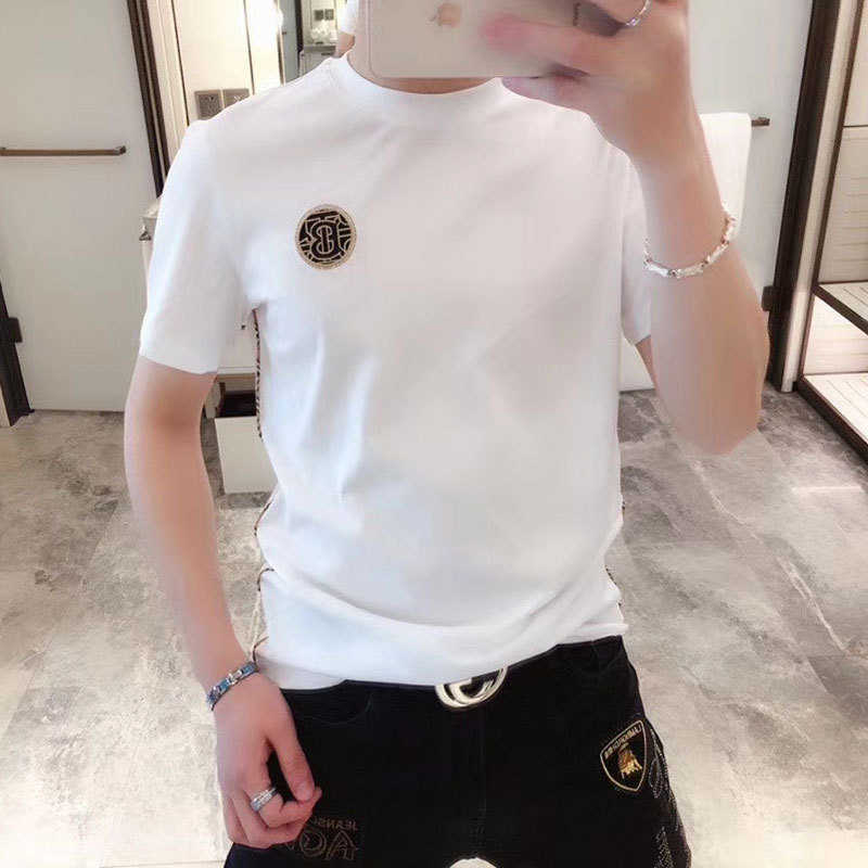 Double mercerized cotton slim simple t-shirt men's round neck short sleeve 2021 summer new embroidered youth half sleeve bottom shirt, Gold tb white
Double mercerized cotton slim simple t-shirt men's round neck short sleeve 2021 summer new embroidered youth half sleeve bottom shirt, Gold tb white