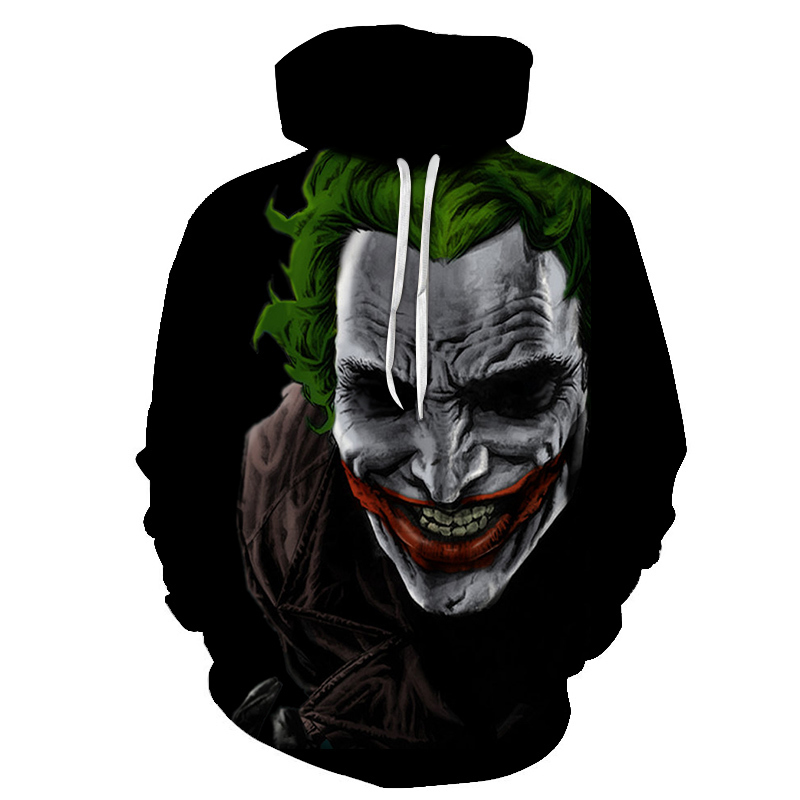 haha joker 3D Print Sweatshirt Hoodies Men and women Hip Hop Funny Autumn Streetwear Hoodies Sweatshirt For Couples Clothes 201118