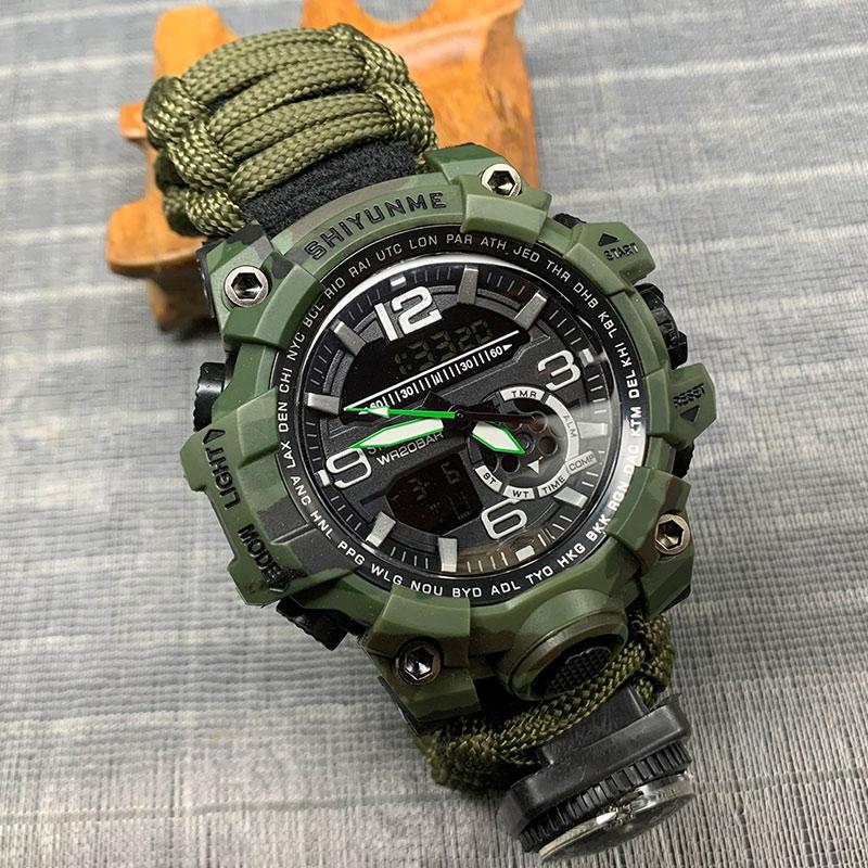 Wristwatches SHIYUNME Sports Men's Watches Compass Military Quartz Watch Men Thermometer Waterproof S Wristwatch Relogio Masculino, Khaki no box
Wristwatches SHIYUNME Sports Men's Watches Compass Military Quartz Watch Men Thermometer Waterproof S Wristwatch Relogio Masculino, Khaki no box