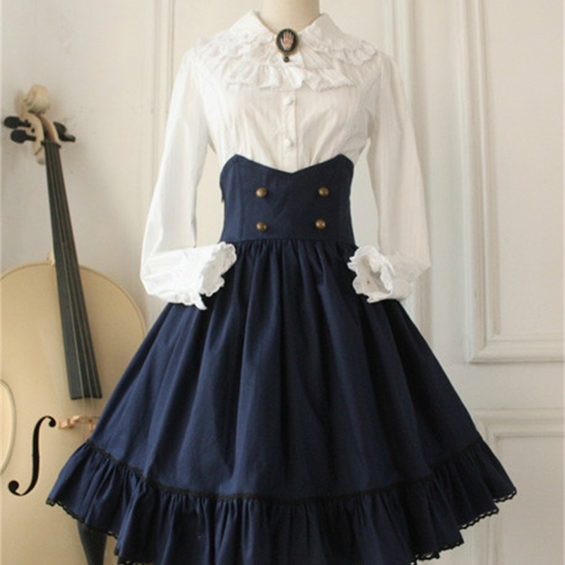 Gothic High Waist Womens Skirt Retro Style Short Skirt Plus Size Midi Skirt Custom Tailored 210306