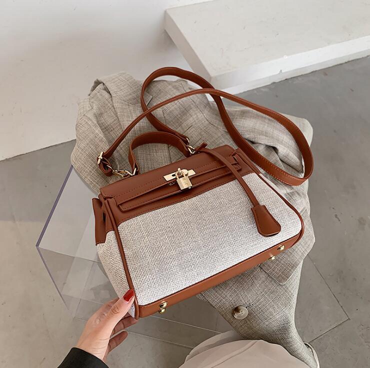 Factory wholesale women bag elegant atmosphere contrast leather handbag canvas handbags large fashion leathers shoulder bags
Factory wholesale women bag elegant atmosphere contrast leather handbag canvas handbags large fashion leathers shoulder bags