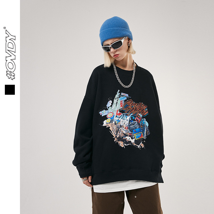 wxwovdy 2021 autumn winter new trendy brand ins auto theme printed round neck pullover plush sweater men's, Black
wxwovdy 2021 autumn winter new trendy brand ins auto theme printed round neck pullover plush sweater men's, Black