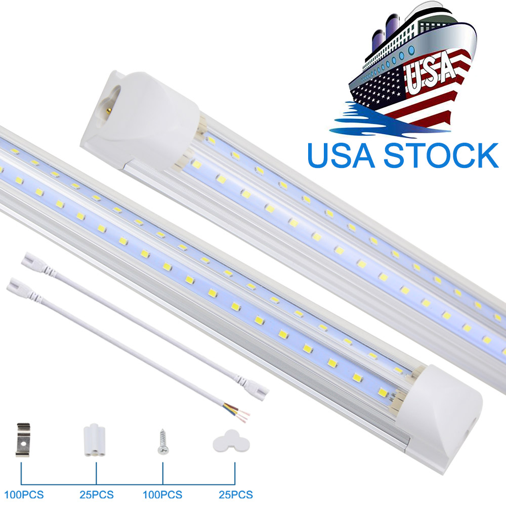 

Shop lighting V-Shaped 2ft 3ft 4ft 5ft 6ft 8ft Led Tubes Integrated T8 Led Fluorescent Tube Lights Free 1ft Extension cords