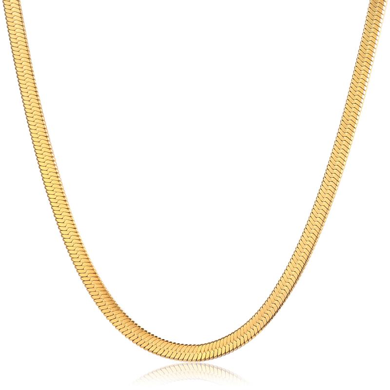 Chains 6mm Classic Snake Chain Necklaces For Women Girls Gold Stainless Steel Herringbone Link Chokers Jewelry Gifts DDN312