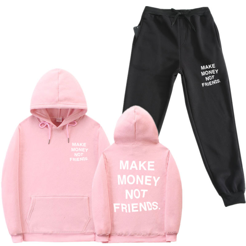 Men 2 Piece Set Fashion Autumn And Winter Fleece MAKE MONEY NOT FRIENDS Suit Jogging Training Track Suit Mens Hoodies +sweatpant, Black
Men 2 Piece Set Fashion Autumn And Winter Fleece MAKE MONEY NOT FRIENDS Suit Jogging Training Track Suit Mens Hoodies +sweatpant, Black
