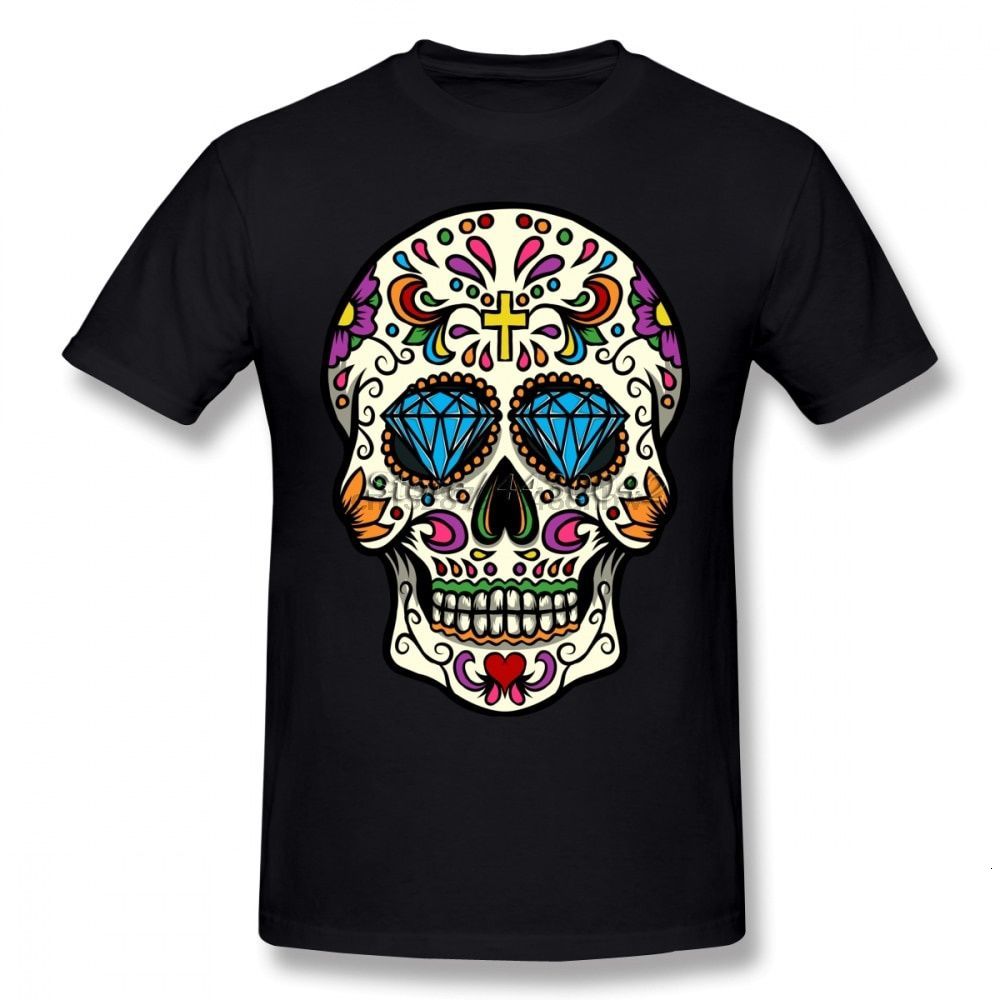 Mexican Sugar Skull T-shirt for Men Pluscotton Team Tee Shirt Camiseta, Black
Mexican Sugar Skull T-shirt for Men Pluscotton Team Tee Shirt Camiseta, Black