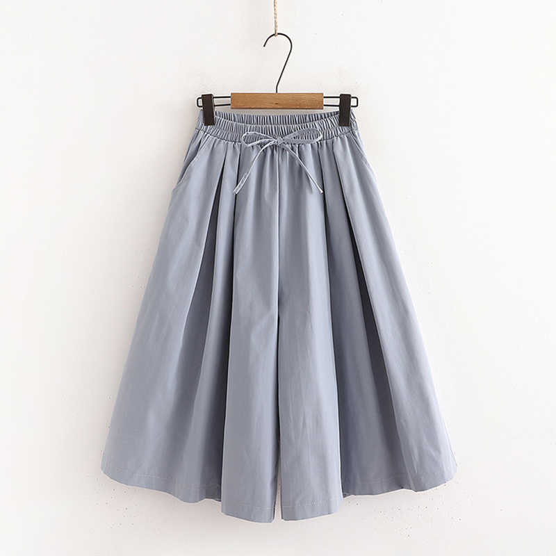 TIGENA Loose Wide Leg s Pants Women Summer Casual Solid All-match Trousers Calf-length High Waist Female 211115