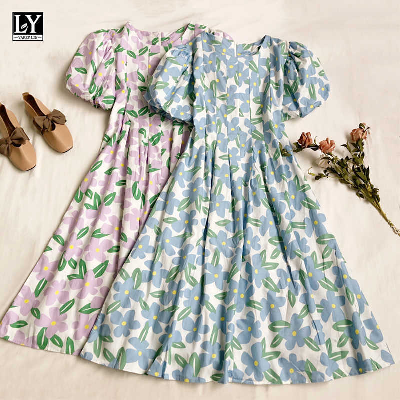 LY VAREY LIN Summer Women Casual Slim Print A-line Medium Length Dresses Sweet O-neck Puff Sleeve High Waist Female 210526, Sky blue
LY VAREY LIN Summer Women Casual Slim Print A-line Medium Length Dresses Sweet O-neck Puff Sleeve High Waist Female 210526, Sky blue