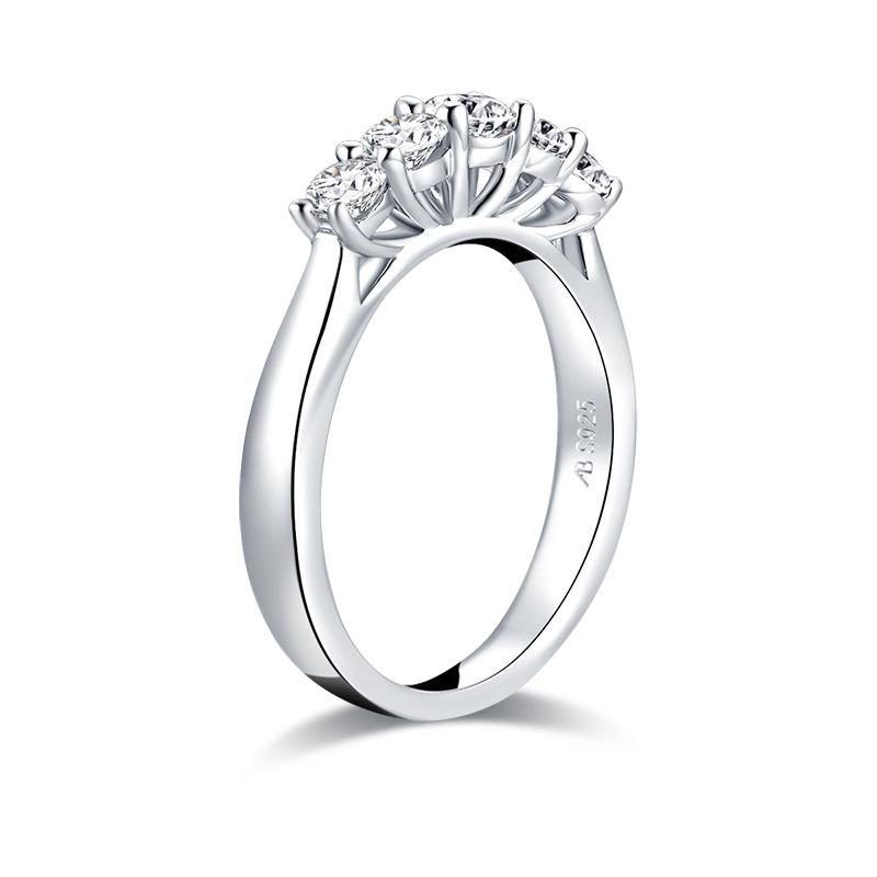 Cluster Rings JoyceJelly Trendy 925 Solid Silver Women Ring For Wedding Jewelry 5 Round Created Mossanites Fine Party Gifts Wholes