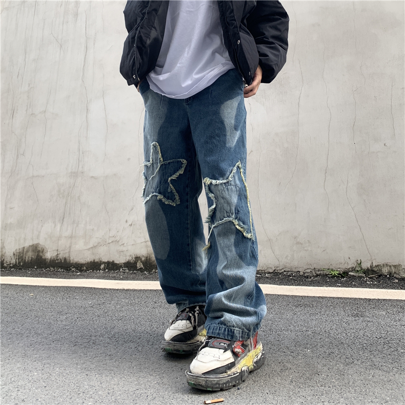 2021 New Five Stars Embroidery Washed Spliced Jeans Pants Mens High Street Ripped Tie Dye Bleached Casual Denim Trousers Oversize U4lm, Blue
2021 New Five Stars Embroidery Washed Spliced Jeans Pants Mens High Street Ripped Tie Dye Bleached Casual Denim Trousers Oversize U4lm, Blue