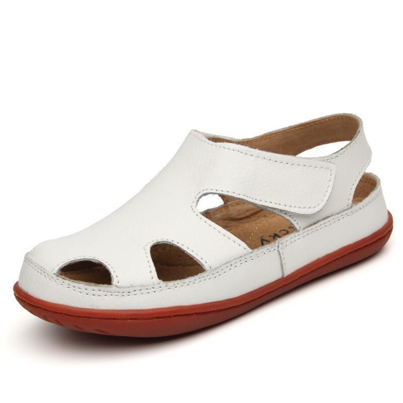 Summer Children's Sandals Boy Girls Fashion Genuine Leather Kids Beach Sandals Non-slip Casual Sport Sandals Comfortable 210226