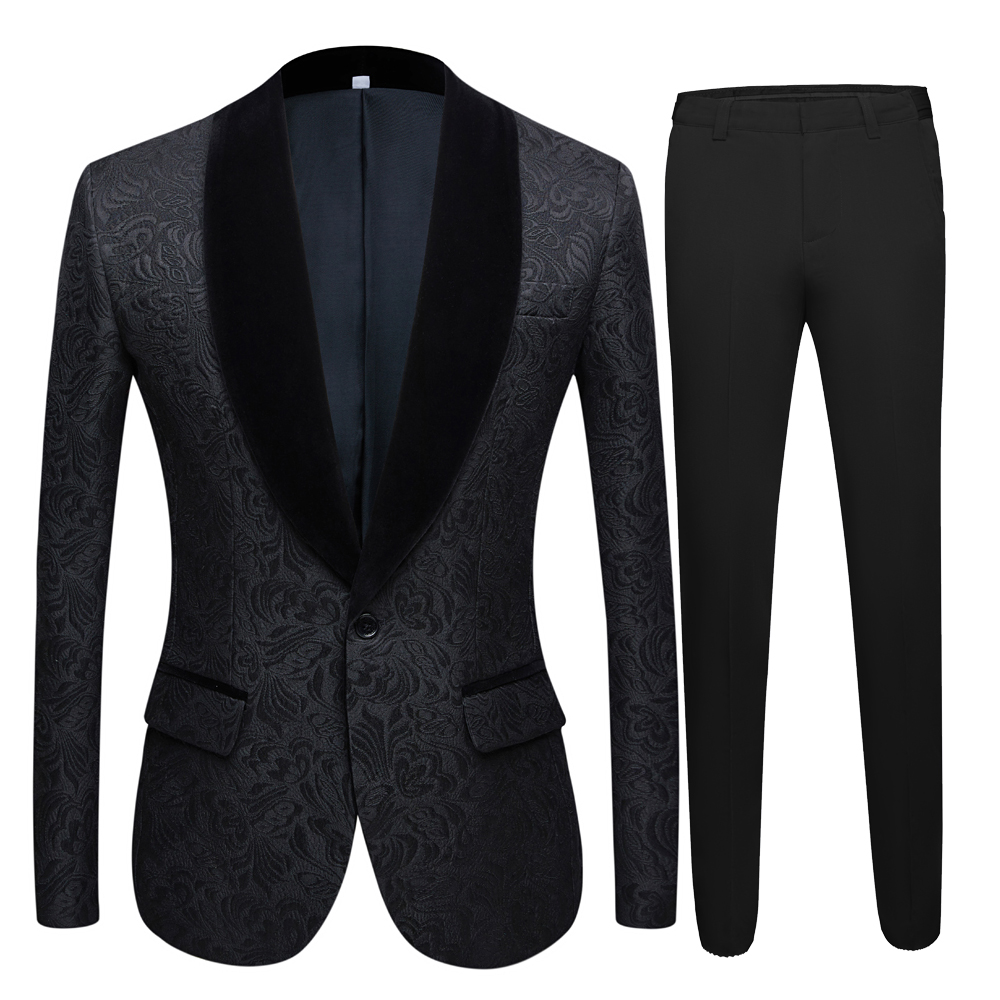 Royal Blue Dobby Wedding Tuxedos Slim Fit Groom Wear Suits Custom Made Groomsmen Prom Party Dinner Dating Outfits Blazers (Jacket+Pants) One-Button Re