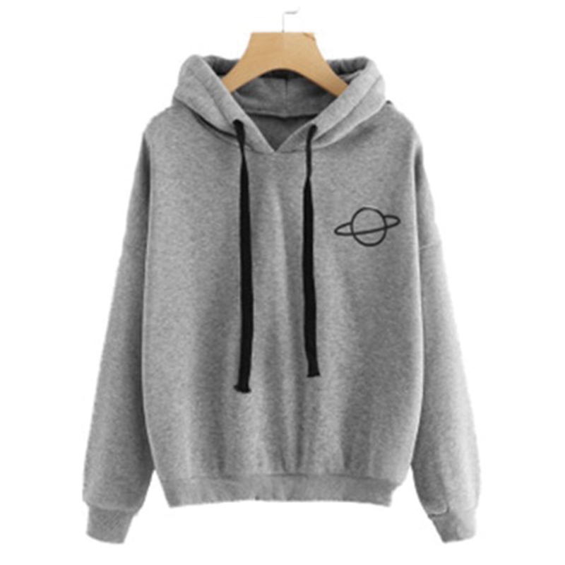 QRWR Autumn Women Sweatshirt Fashion Love Heart Finger Printed Casual Long Sleeve Hoodies Loose Solid Color Sweatshirt 201102