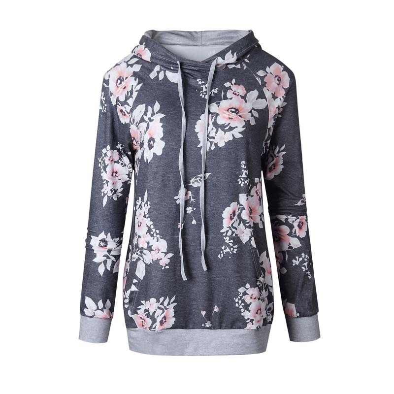 Autumn Floral Hoodie Sweatshirt Women Hooded Sweatshirt Flower Hoodies Women Long Sleeve Pocket Sweatshirts Hoodies For Women 201203