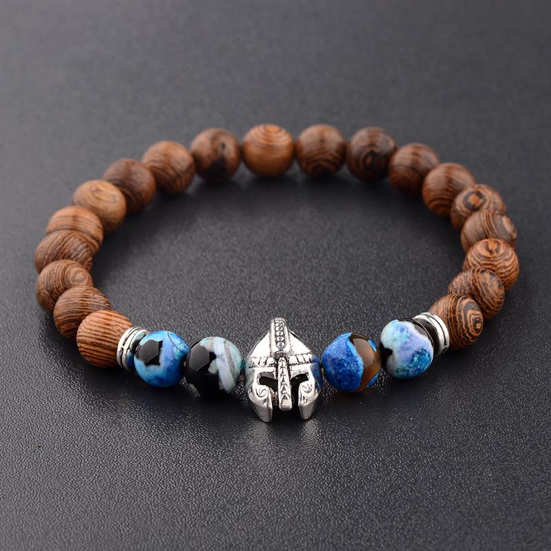 Beaded, Strands Amader Design Wood Beads Metal Roman Warrior Helmet Bracelet Men Women Blue Beaded Spartan Prayer Bijoux ABJ013
Beaded, Strands Amader Design Wood Beads Metal Roman Warrior Helmet Bracelet Men Women Blue Beaded Spartan Prayer Bijoux ABJ013