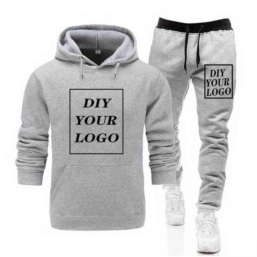 Customized Print Hoodies and pants thick Sweatshirt Comfortable Unisex DIY Streetwear tracksuit DropShipping Pullovers 201020