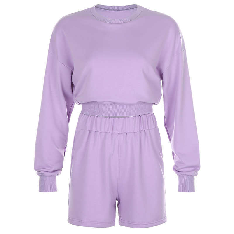 DEAT Spring Arrivals Women Two Piece Set Loose Long Sleeves Shirt Casual Shorts Suit Cotton Fashion ML472 210709