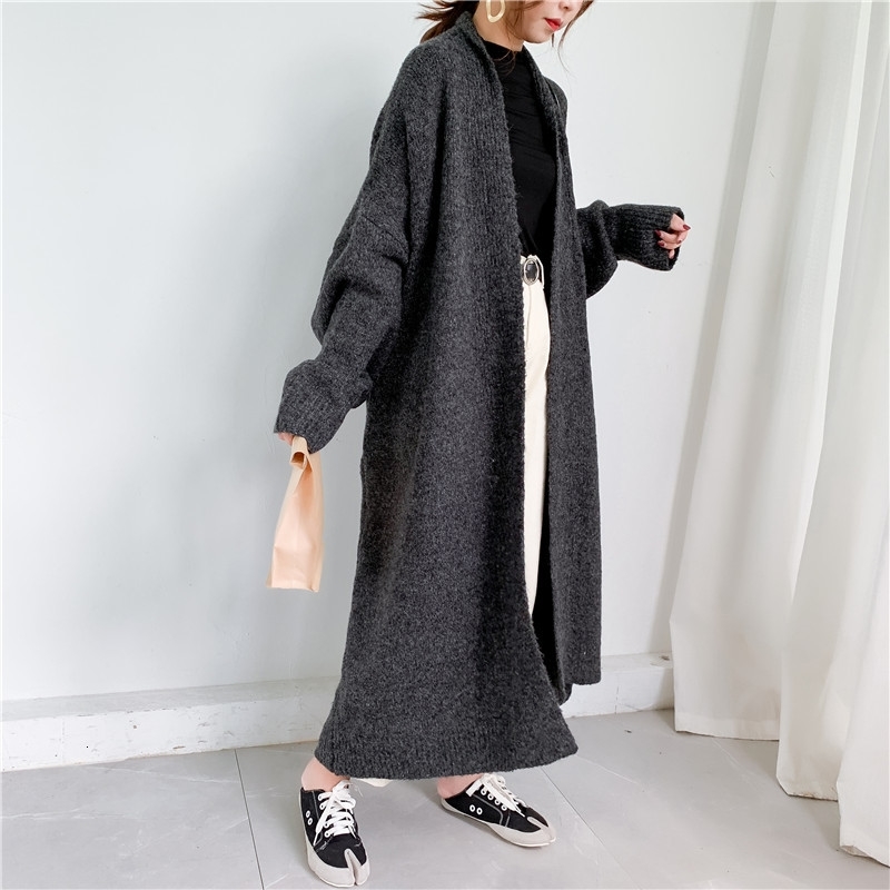 LANMREM New autumn Fashion Women Clothes Scarf Collar Lantern Sleeves Pocket Loose Knits Cardigan WJ82604 210218