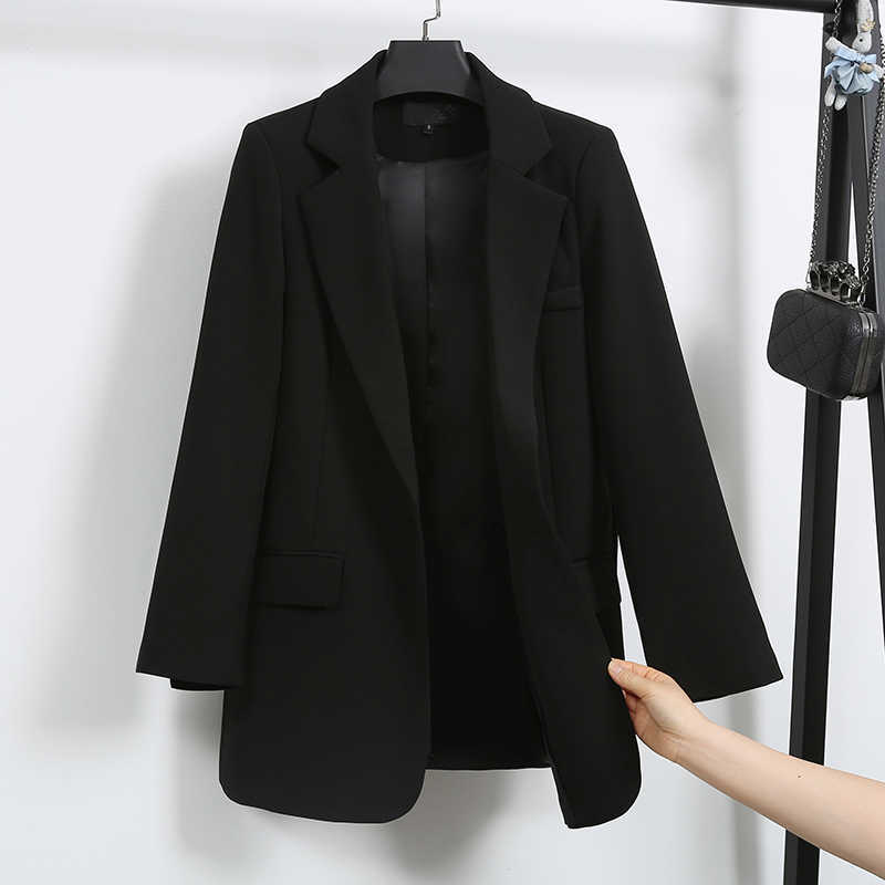 Fashion Autumn Winter Suit Work Wear Suit Long Sleeve Leisure Slim Version Coat Black Jacket 210930