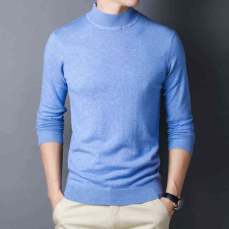 Male Autumn and winter half high neck long sleeve sweaters Men bottoming shirt zde1771 211109, Yellow 
Male Autumn and winter half high neck long sleeve sweaters Men bottoming shirt zde1771 211109, Yellow