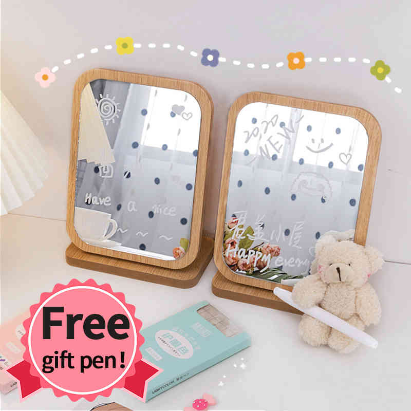 Nordic Ins Makeup Mirror Simple Desktop Vanity Mirrors with Wooden Frame Bedroom Rotatable Removable Looking Glass Home Decor
Nordic Ins Makeup Mirror Simple Desktop Vanity Mirrors with Wooden Frame Bedroom Rotatable Removable Looking Glass Home Decor