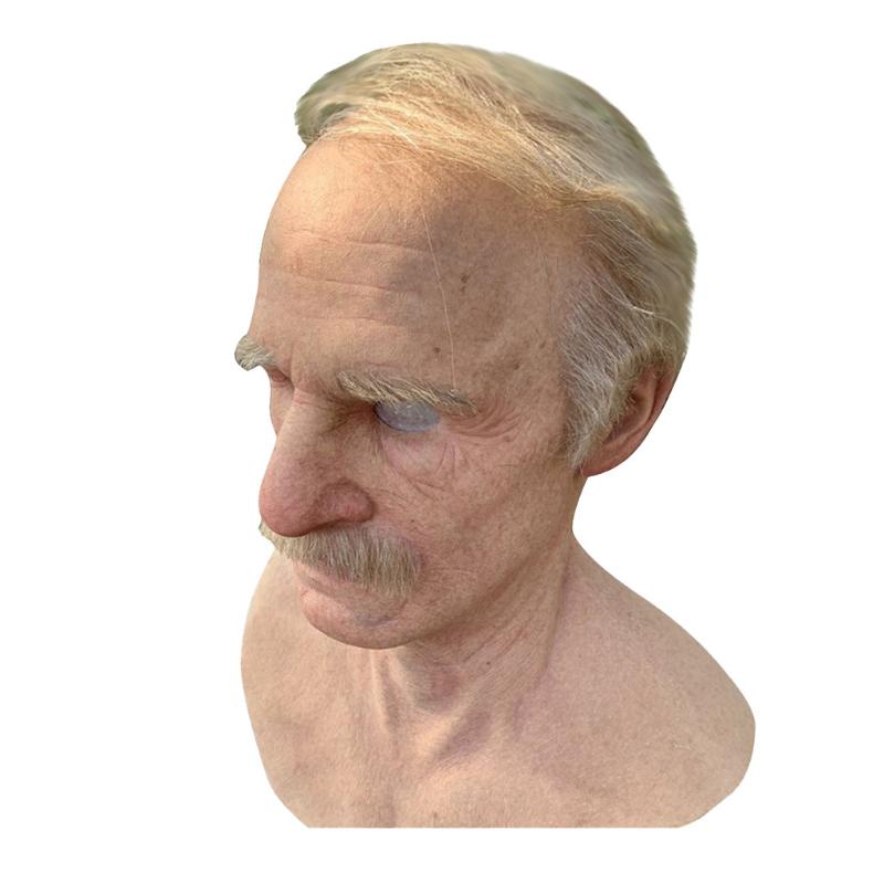 Party Mas Another Me-The Elder Halloween Holiday Funny Cosplay Prop Latex Mask Supersoft Old Man Adult Face Cover Creepy