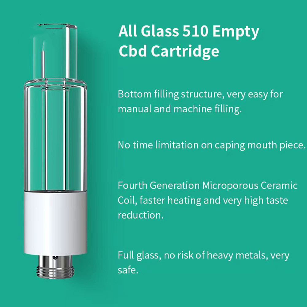 All Glass Atomizer Vape Cartridge 0.5ml Press-in Style Ceramic Coil Vaporizer Round Mouthpieces OEM LOGO White Color
All Glass Atomizer Vape Cartridge 0.5ml Press-in Style Ceramic Coil Vaporizer Round Mouthpieces OEM LOGO White Color