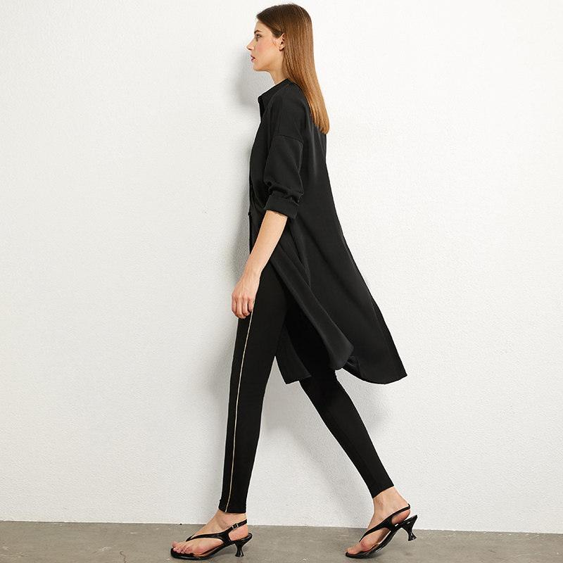 AMII Minimalism Autumn Winter Fashion Slim Fit Black Women Pants Causal Elastic Waist Streetwear Female Leggings 12030318 201014