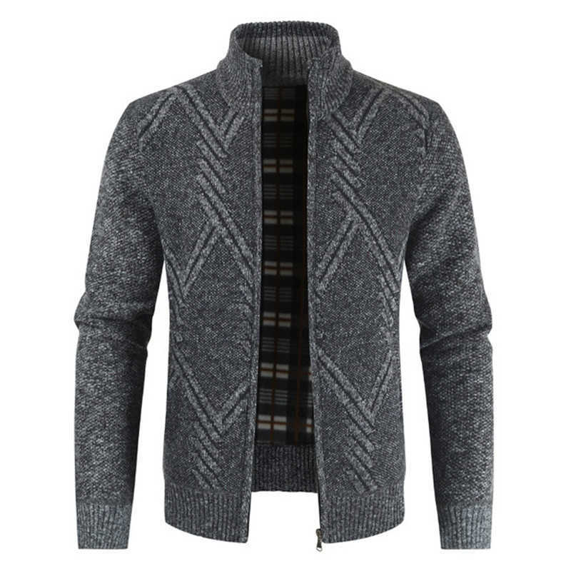 AIOPESON Autumn Winter Jacket Men Coats Solid Slim Fit Thick Fleece Coats Men Jacket Casual Stand Collar Zip Jacket Men 211009