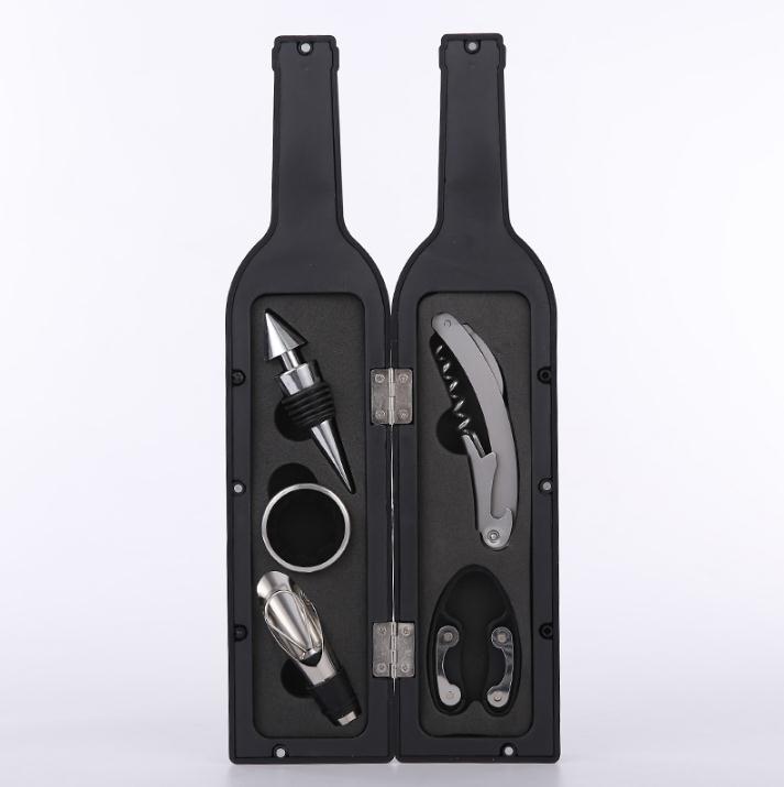 3pcs & 5pcs/set Wine Bottle Opener Stopper Pourer Accessories Corkscrew Kit Foil Cutter Holder Wine Opener Wine Tools Wholesale