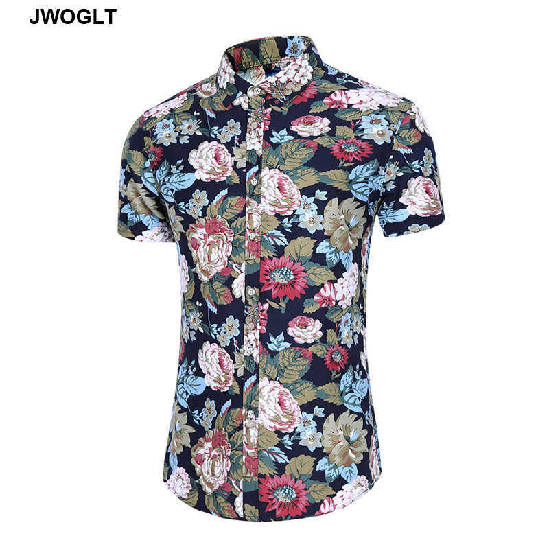 Pack Of 5PC Wholesale US/EU Size Summer Fashion Hawaiian Shirt Floral Printed Short Sleeve Beach Shirts Drop S-2XL 210528