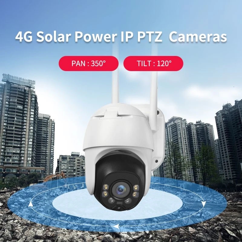 P2P 2MP Solar Panel Power Supply IP Camera 4G PTZ Two Way Audio Waterproof Cloud Storage IR Vision Outdoor Security Camera