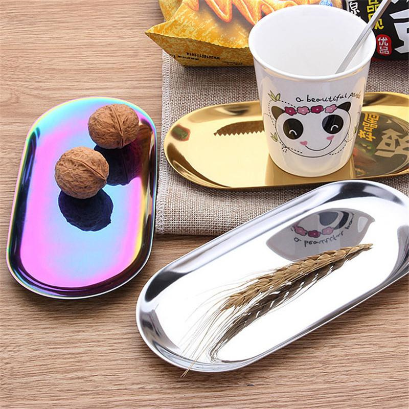 Gold Plate Serve Tray Dessert Plate Metal Plates