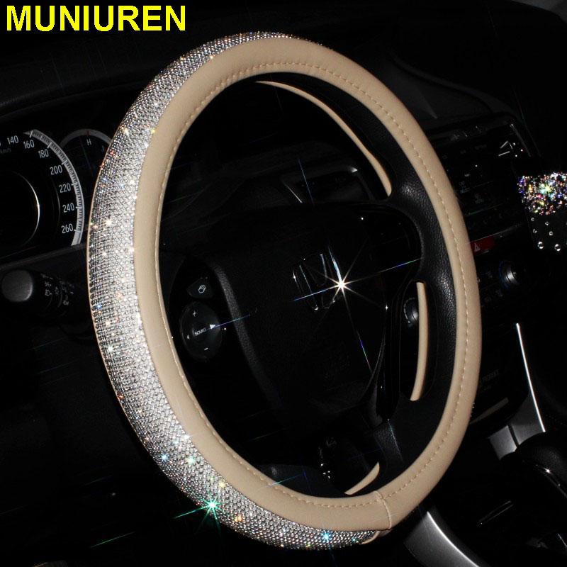 Steering Wheel Covers 4 Color Luxury Crystal Car For Women Girls Leather Rhinestone Covered Steering-Wheel Interior Accessories
Steering Wheel Covers 4 Color Luxury Crystal Car For Women Girls Leather Rhinestone Covered Steering-Wheel Interior Accessories