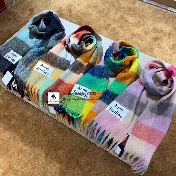 Acne studios scarf men's and women's color blocking rainbow check classic wool tassel Bib shawl XYM 4XBU
Acne studios scarf men's and women's color blocking rainbow check classic wool tassel Bib shawl XYM 4XBU