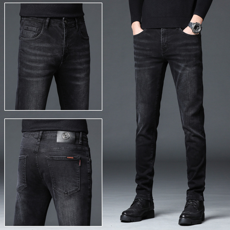 fashion jeans black men's spring and autumn slim little feet elastic casual pants, Blue
fashion jeans black men's spring and autumn slim little feet elastic casual pants, Blue