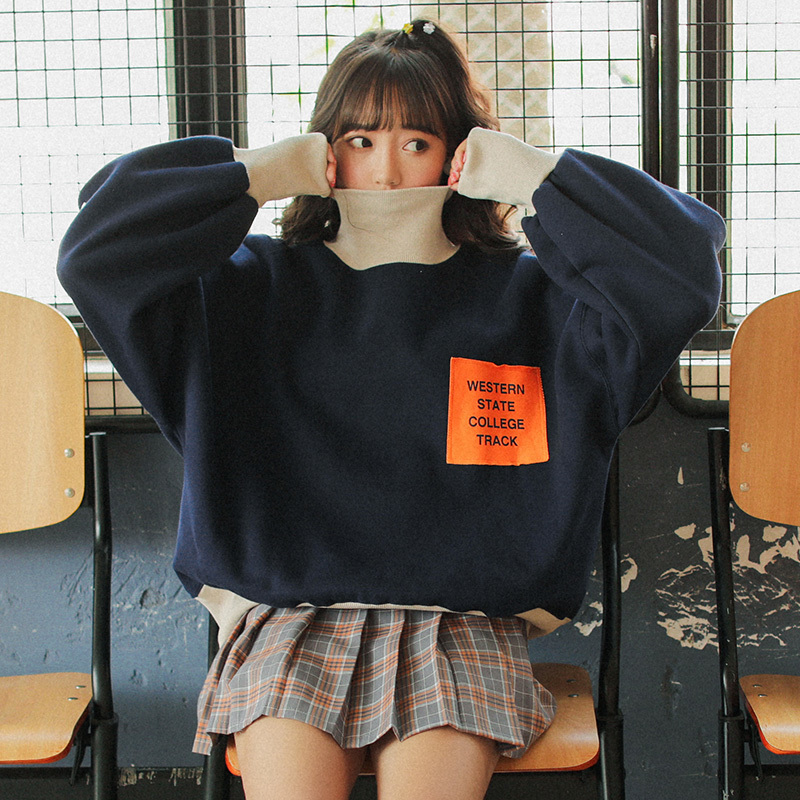 Ulzzang Preppy Style Oversized Loose Sweatshirt Women Cute Tops Winter Korean Style Women Thick Pink Sweatshirt Kawaii Clothes T200407