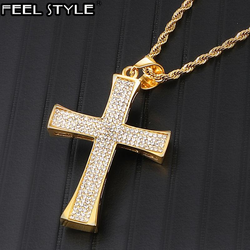 Pendant Necklaces Bling Full Micro Pave Rhinestone Cross Crucifix Pendants & Stainless Steel For Men HIP Hop Jewelry
Pendant Necklaces Bling Full Micro Pave Rhinestone Cross Crucifix Pendants & Stainless Steel For Men HIP Hop Jewelry