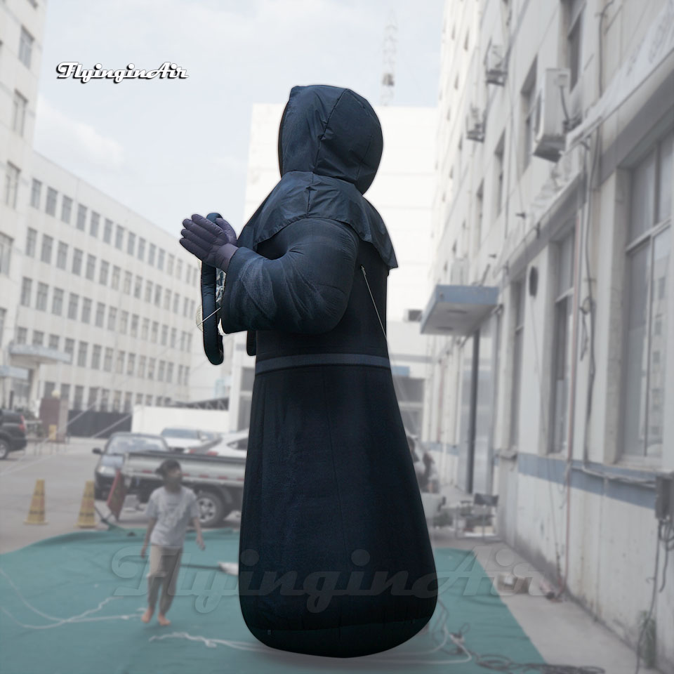Outdoor Halloween Decorative Inflatable Magician Balloon 5m Death Model Blow Up Faceless Wizard For Carnival Party Parade Decoration
