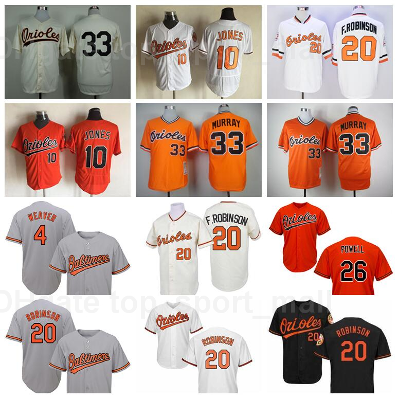 Retror 1954 1970 1982 1989 2001 Vintage Baseball 20 Frank Robinson Jersey 33 Eddie Murray Earl Weaver Boog Powell Mike Mussina Adam Jones, Grey
Retror 1954 1970 1982 1989 2001 Vintage Baseball 20 Frank Robinson Jersey 33 Eddie Murray Earl Weaver Boog Powell Mike Mussina Adam Jones, Grey
