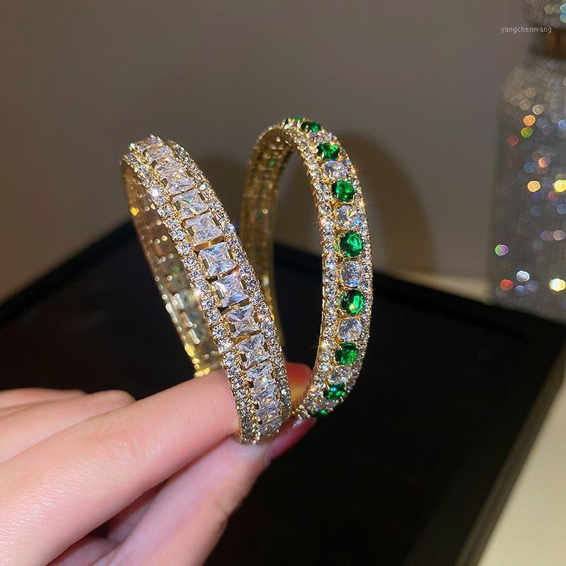 Women's Zircon Bracelet Luxury Shiny Gold Green Color Zirconia Opening Lady Glamour Jewelry Couple Gift Bangle
Women's Zircon Bracelet Luxury Shiny Gold Green Color Zirconia Opening Lady Glamour Jewelry Couple Gift Bangle