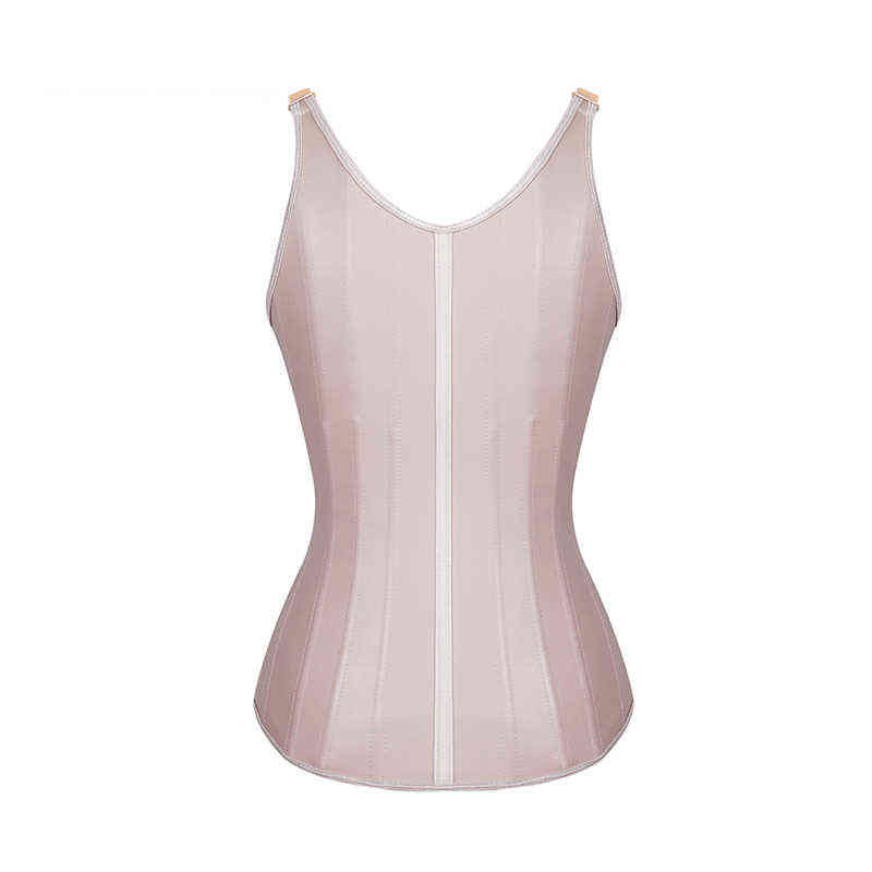 Corset Body Shaper 25 Steel Bones Latex Vest Waist Trainer Slimming Orthopedic Belt Modeling Strap Shapers 220104